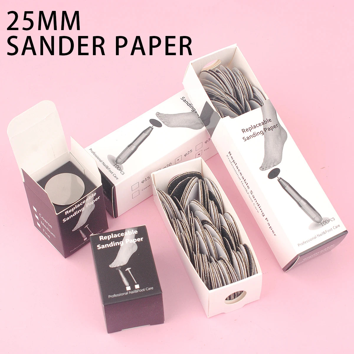 Professional Replaceable Sanding Paper 25mm Pedicure Disc Foot Dead Skin Cuticle Callus Removal Foot Rasp Files Sandpaper Tools