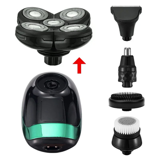 5 In 1 4D Men's Rechargeable Bald Head Electric Shaver